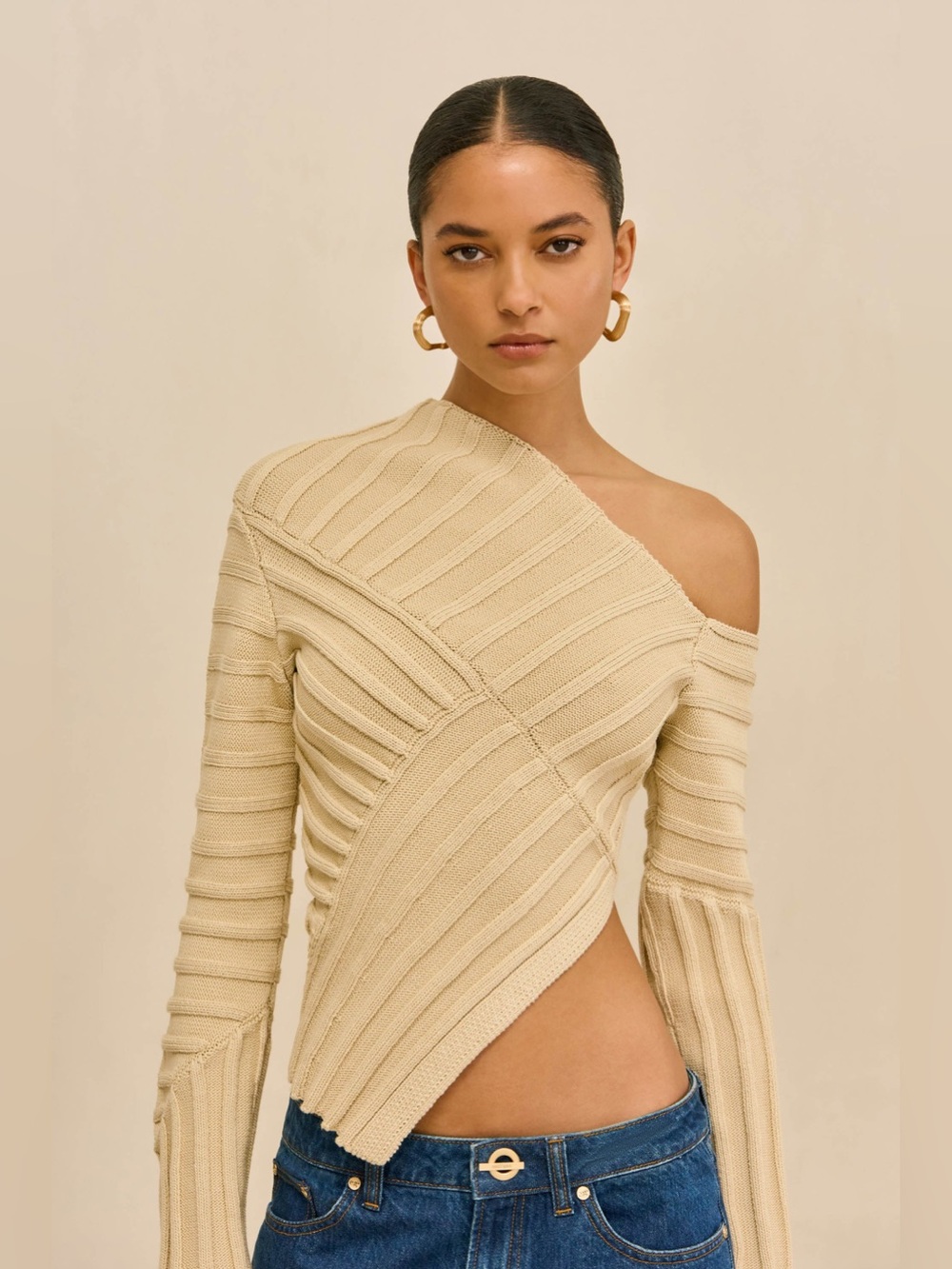 Cult Gaia Jaidan Knit Top in Beach XS